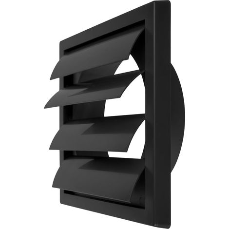 Tapa de ventilación de 15,2 cm - Tapa de ventilación de plástico negro para montaje en pared - Tapa de ventilación con rejilla para uso exterior - Tapa para campana extractora (apertura de 150 mm) (1/5)