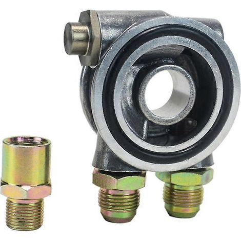 Plaque sandwich de filtre de refroidisseur d'huile + adaptateur de thermostat 3/4" 16-UNF avec connecteur AN10. (1/5)