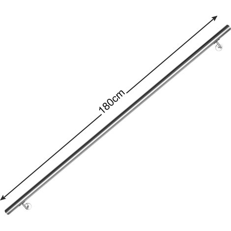Wolketon Handlauf 180cm Edelstahl Geländer Außen & Innen Treppengeländer mit Verbindung Wandhandlauf Wasserdicht Gartenmöbel Schutzhülle