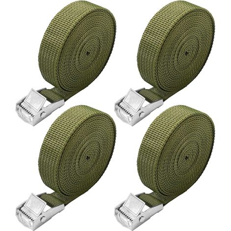 AIDUCHO Lot De 4 Sangles D'arrimage 5 M Avec Boucle De Serrage Pour Moto, Porte-Vélos, Sangles D'arrimage Extrêmement Robustes (1/5)