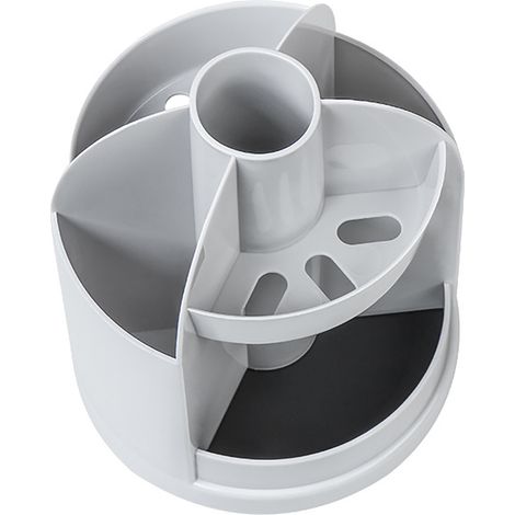 Porte-stylos rotatif Organisateur de bureau en PP 12x9x14cm Compartiments multiples pour fournitures scolaires et bureau design moderne (1/5)