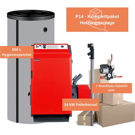 ATMOS Pelletkessel Rundum Sorglos Paket P14 für Heizung & Warmwasser (1/5)