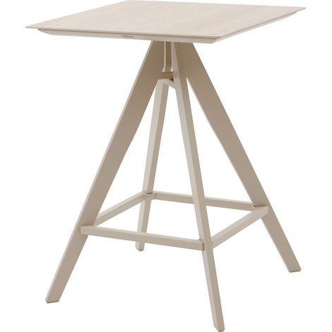 Table de jardin carrée Terzano vanille & argile 2 places en aluminium - Hespéride (1/4)