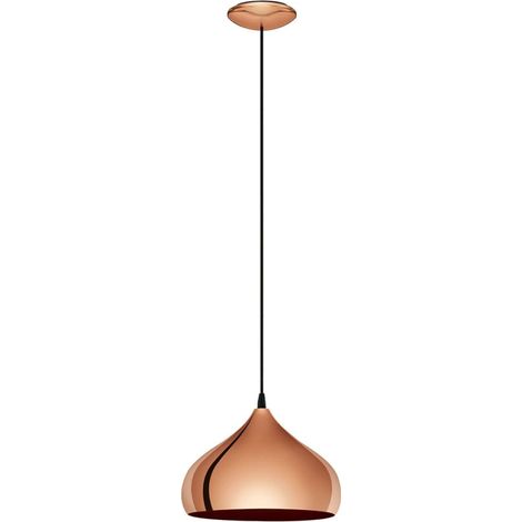 Lampadario A Sospensione Vintage Hapton Acciaio Rame 1 Luce E27 (1/5)