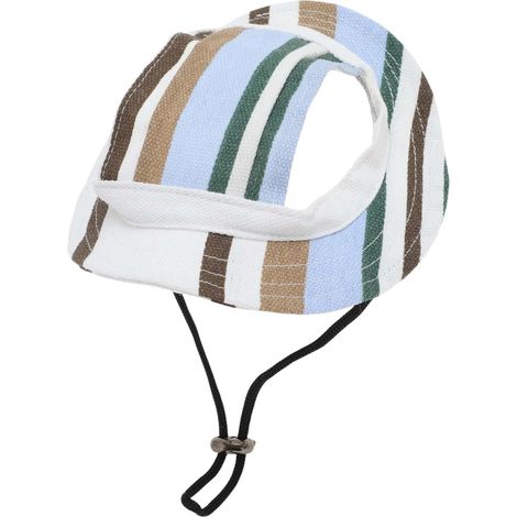 Chapeau De Soleil pour Chien Casquette De Baseball Ajustable avec Trous pour Oreilles Visière D'Été pour Animaux Compagnie Protection Solaire pour Chiens Chats Grand Blanc Bleu(L) (1/5)