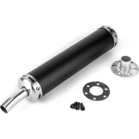 Aileron pour moto, acier inoxydable, 60 x 280 mm, noir/argent (1/3)