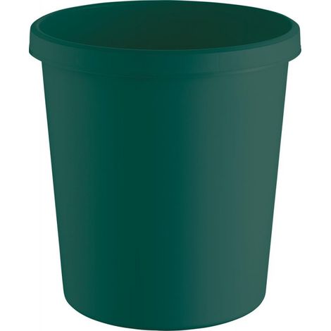 Cestino per rifiuti 18l H331xØ315mm con bordo di presa, colore verde scuro (1/2)