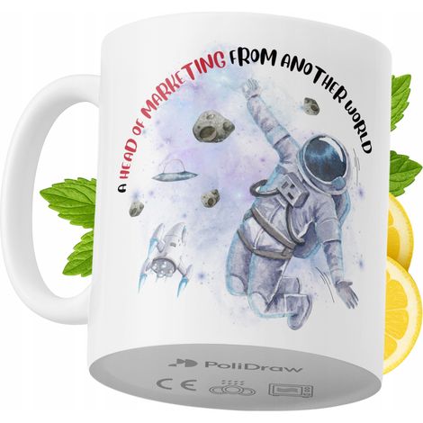 Taza para jefe de marketing. Divertida taza de café o té con diseño gráfico y texto humorístico. Taza ideal para cumpleaños, santos, días festivos. Taza premium para ocasiones especiales en casa, la o (1/5)