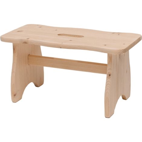 sgabello tom in legno di pino grezzo, 38x19x21,5 cm