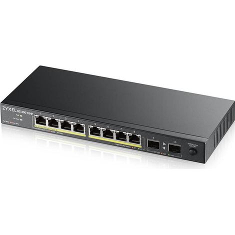 Zyxel gs1100-10hp v2 non gestito gigabit ethernet (10/100/1000) supporto power over ethernet (poe) nero - GS1100-10HP-EU0102F (1/4)