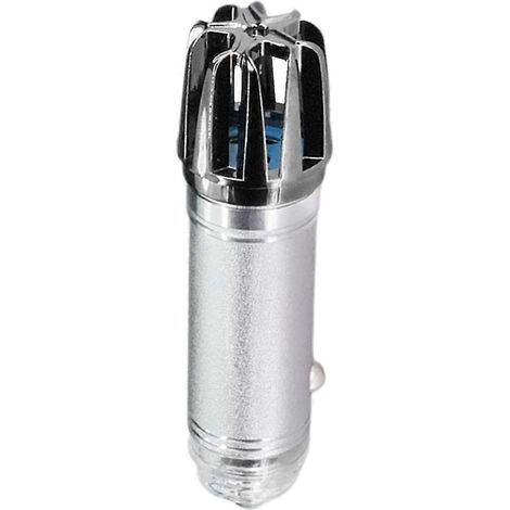 Mini purificateur d'air pour voiture - Désodorisant 12 V à brancher - Élimine les odeurs de fumée, d'animaux et de nourriture, ainsi que les virus - Argenté (1/5)