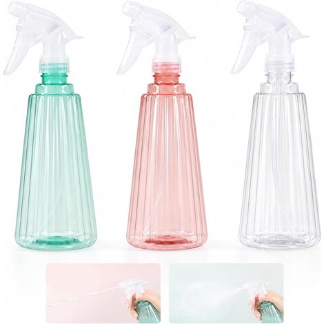 3 Vaporisateurs 500 ml, Buse Réglable, Cheveux, Plantes & Maison (1/5)