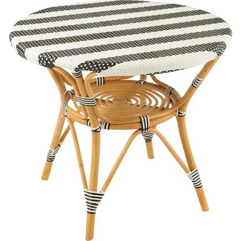 Table à Manger en Rotin "Danial" 90cm Noir
