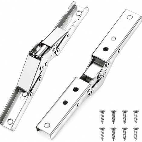 2PCS Charnière Porte Placard en Inox, 90-180degrés, Cadre Pour Armoire, Pliables Longues Avec Vis Pour Table Murale Étagère Meuble Pliant Support Charge Réglable (1/5)