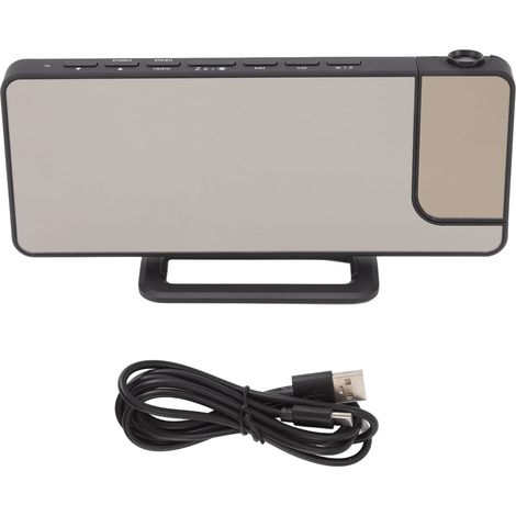 Réveil numérique radio projecteur miroir LED grand écran température humidité pour chambre plafond (1/5)