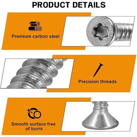 Vis de Cadre de Fenétre 7.5 mm x 82 mm Torx 30 Béton Téte Fraisée, Vis d'Ancrage Direct pour Béton, Portes et Fenêtres, Murs (1/3)
