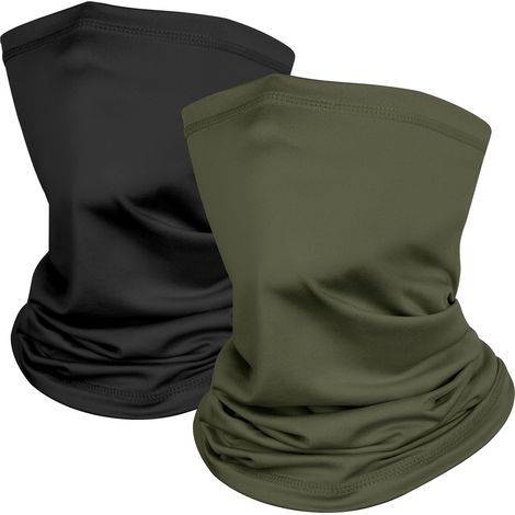2 Pièces Cache Cou Elastique pour Homme et Femme, Tour de Cou Coupe-Vent et Respirant Snood à Séchage Rapide pour Moto, Cyclisme, Ski, Randonnée, Course à Pied (1/5)