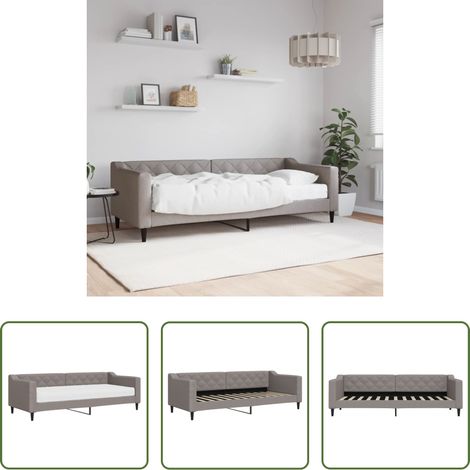 Sofa - Tagesbett mit Matratze Taupe 80x200 cm Stoff (1/5)