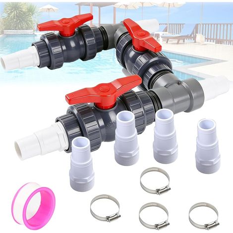 Pool bypass kit, diameter 50 mm, with 32 mm and 38 mm hoses and adapters, for precise control of the water supply and optimal temperature regulation (1/5)