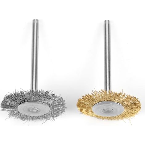 Kit de 36 outils rotatifs comprenant une brosse en fil de laiton et d'acier, un stylo et une meule plate en forme de coupelle. (1/5)