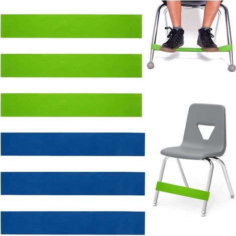 Cinturones elásticos para sillas, cinturones elásticos para fitness y yoga, cinturones para sillas de playa, 3 verdes + 3 azules (1/5)