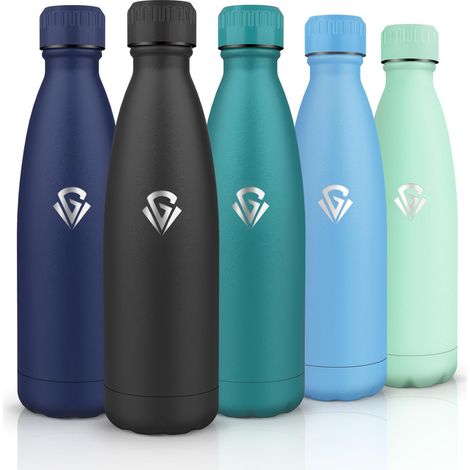 Gourde Isotherme, Acier Inoxydable 18/8, Bouteille Isotherme, 500ML Sans BPA, Gourde Inox Enfant, Étanche Double Isolation, Bouteille Inox pour Le Camping, Les Écoles, Les Gymnases (1/5)