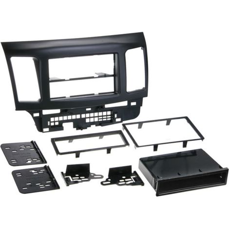 Kit Facade autoradio 2DIN compatible avec Mitsubishi Lancer ap07 Avec vide poche Noir