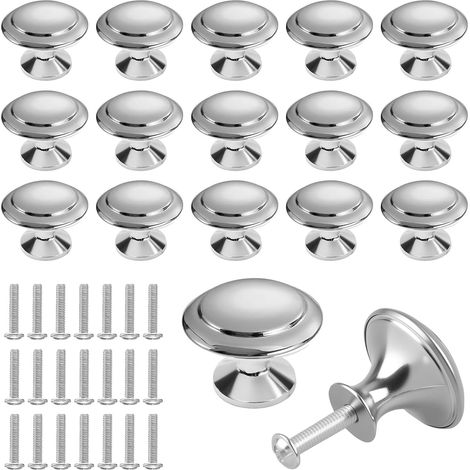 30 Pièces Bouton de Meuble en Forme de Champignon,Ronds Poignées Bouton de Meuble avec Vis, Boutons D'armoire Uniques en Acier Inoxydable (1/5)