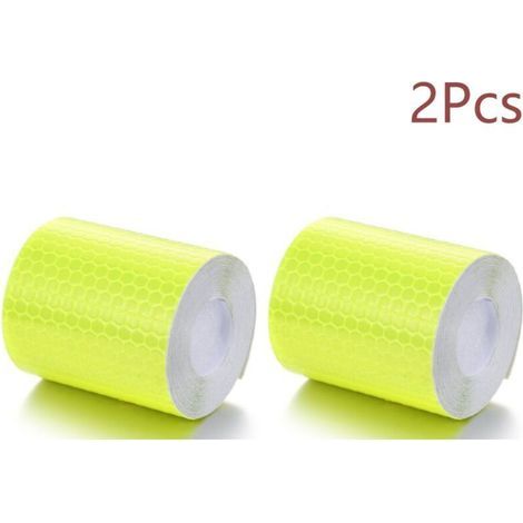 2er-Pack fluoreszierendes gelbes 5 cm 3M-Klebeband zum Selbstkleben und Zuschneiden – wetterfestes, reflektierendes Warnband – reflektierendes und selbstklebendes Warnband – Sicherheitsmarkierung (1/5)