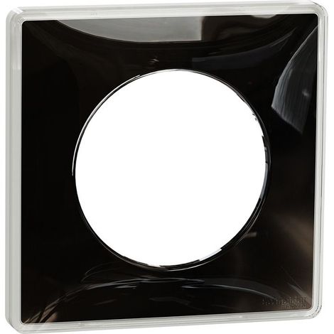 Plaque simple noire support blanc 1 poste pour appareillage ODACE You SCHNEIDER ELECTRIC S520902Z