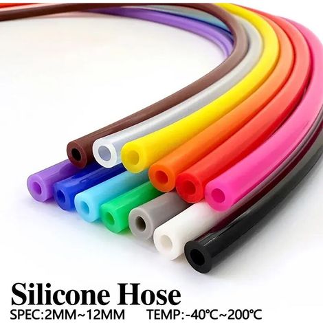 Tuyau d'arrosage en silicone blanc (diamètre extérieur 6 mm, diamètre intérieur 4 mm) - Couleurs variées - Résistant au vieillissement et aux températures extrêmes - Facile à nettoyer - Longueur idéal
