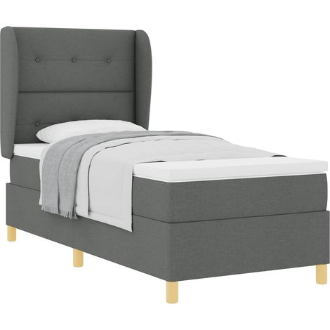 Maison Exclusive - Letto a molle con testiera Grigio scuro 200 x 80 cm Tessuto (1/5)