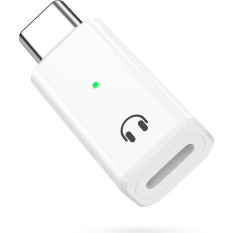 Adaptateur audio Lightning vers USB-C, adaptateur USB-C vers Lightning pour casques et écouteurs compatibles avec iPhone Air 17, 16, 15 Pro Max Plus et iPad Air/Pro. Ne permet pas la charge. Blanc. (1/4)