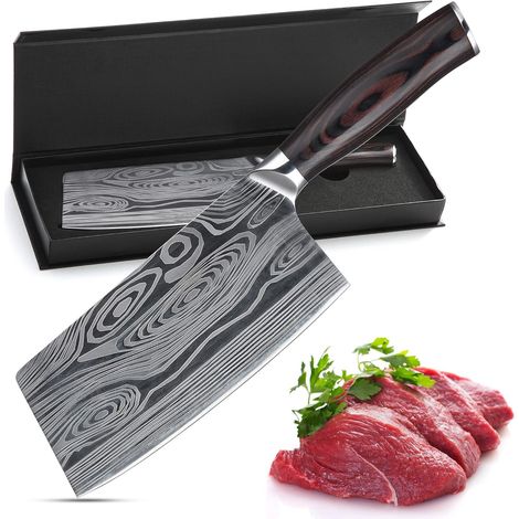 Chef Knife Kitchen Cleaver 17cm Stainless Steel with Gift Box, Chef's Knives Suitable for Fruits, Vegetables and Meat (1/5)