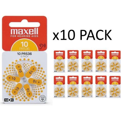 Piles auditives PR536 (10) Zinc-Air PACK 10 x 6 PCS (1/3)