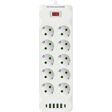 Multifunktionale Steckdosenleiste mit europäischem Standardstecker und 4 USB-Anschlüssen, unterstützt Schnellladung, multifunktionale Steckdosenleiste (LGL)