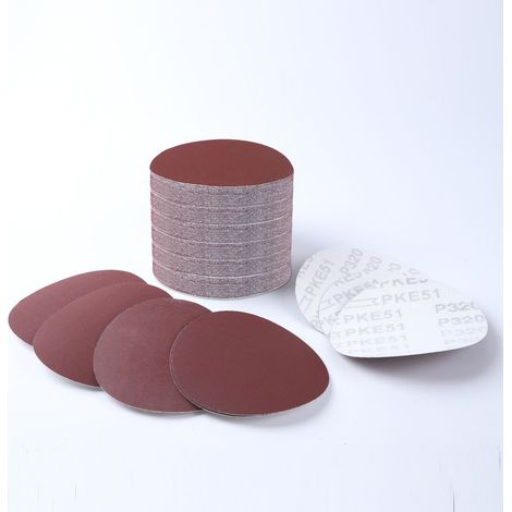 250 Pièces Disques Abrasifs 50mm Disques Papier Abrasif Grain 80 100 120 240 320 Kit de Ponçage Disques Abrasifs 2 Pouces (1/4)