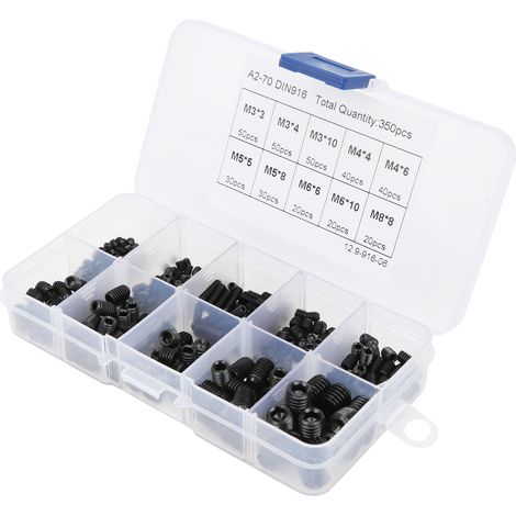Jeu de 350 vis à tête concave en acier allié haute résistance de classe 12.9, M3-M8 (1/5)