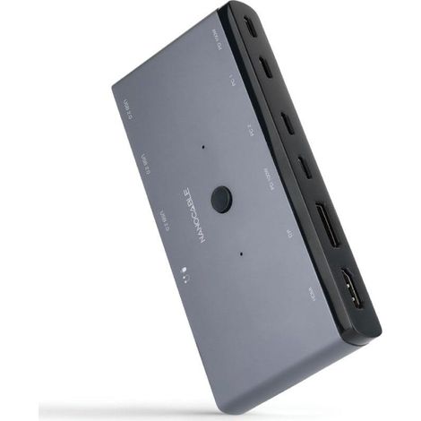 Switch Conmutador 8K Nanocable 10.12.0003/ 1x HDMI/ 1x DisplayPort/ 3x USB/ 2x USB Tipo-C/ 1x Jack 3.5mm/ 2x USB Tipo-C PD
