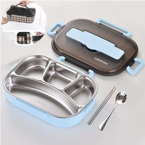 Lunch box inox avec compartiments 1300ml,lunch box metal set étanche avec compartimentage adultes en enfant, Envoyer un sac isolant-Ywey