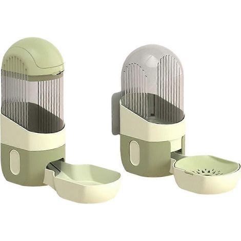 Abreuvoir et mangeoire automatiques suspendus pour lapins, convient aux chinchillas, cochons d'Inde et hérissons, petit modèle vert (1/5)