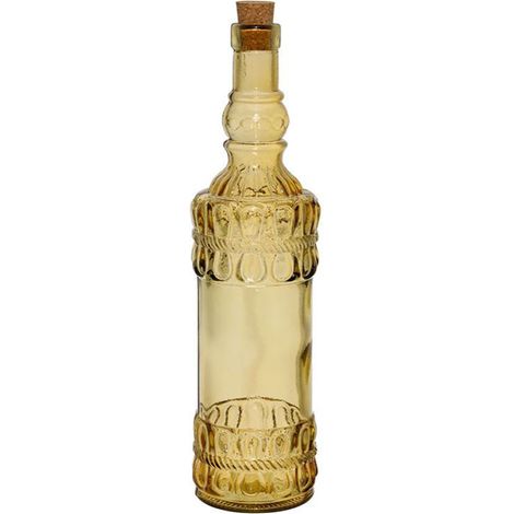 Bouteille carafe verre recyclé Ourea jaune 34x8x8cm (1/2)