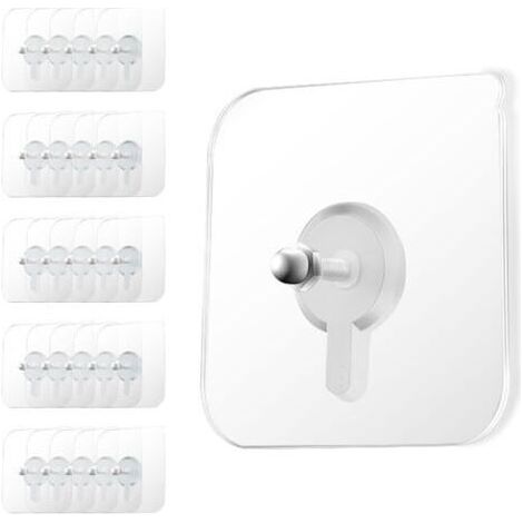 40 pièces d’adhésifs pour accrocher des tableaux sans percer, fixation murale sans perçage, attaches murales transparentes pour suspendre des photos, œuvres d’art et décorations, résistantes à l’eau e (1/4)