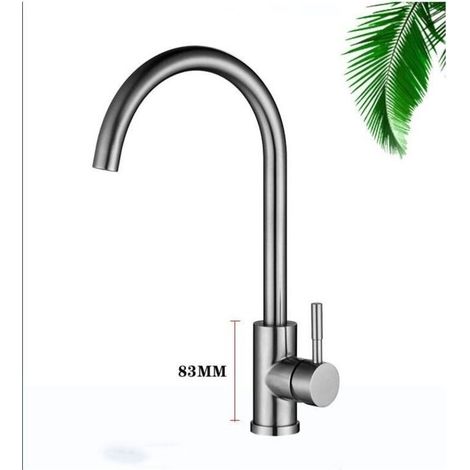 Robinet de Cuisine ColdStart, Mitigeur Cuisine à Poignée Unique, Rotation à 360°, Sortie d'Eau Haute, Robinet Mitigeur Cuisine Chaud et Froid en Acier Inoxydable, Exclusivité (1/5)