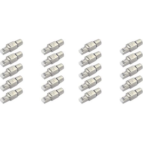 20 connecteurs RJ45 Cat7, fiches de terminaison Ethernet blindées réutilisables sans outil, fiches Internet, installation rapide sur le terrain. (1/5)