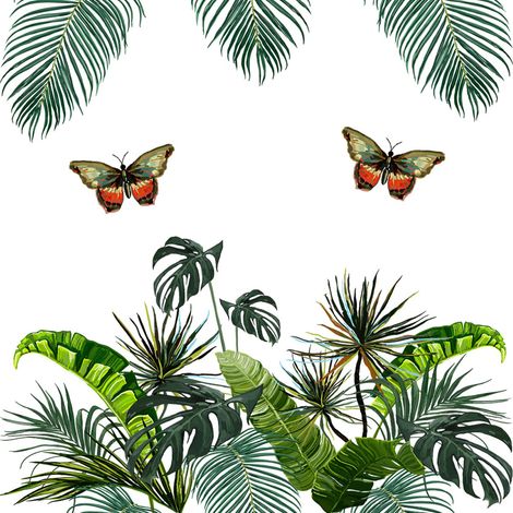 Stickers muraux Feuilles Vertes - Motifs de Feuilles de Plantes -bricolagePapiers peints décoratifs muraux et fresques murales (1/5)