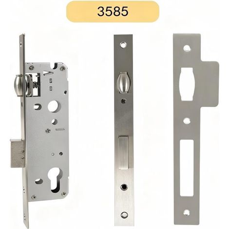 Serrure à bille à entraxe 85 norme européenne en acier inoxydable pour porte intérieure en bois, serrure à bille pour porte d'entrée résistante au vent,Modèle 3585 (1/5)