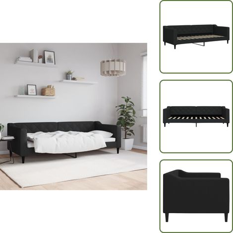 Tagesbett Schwarz 80x200 cm Stoff - Tagesbett - Tagesbetten - Schlafsofa - Bett (1/5)