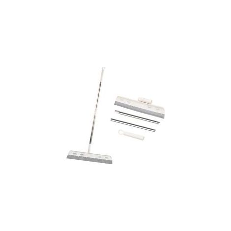 Raclette de Sol en Silicone, Laveur à Raclette à Eau Amovible, Mousse Balai pour Nettoyage de l'eau, Balai Raclette Sol avec Caoutchouc Manche Télesco