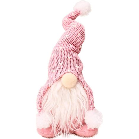 Ornements nains sans visage 3 morceaux de chapeau à tricot rose pour Noël (1/5)